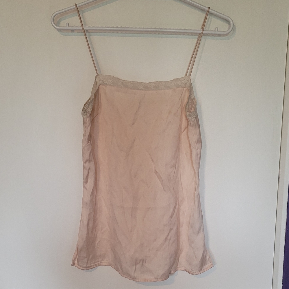Chic Blush Camisole with Lace Trim